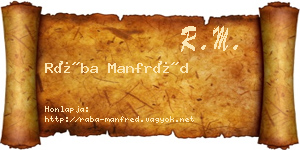 Rába Manfréd névjegykártya